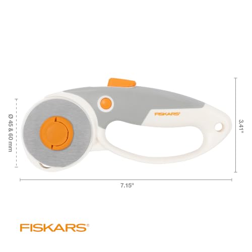 Fiskars 45mm/60mm DuoLoop Titanium Easy-Change Rotary Cutter for Fabric - color: DuoLoop, size: 45/60mm