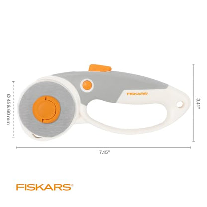 Fiskars 45mm/60mm DuoLoop Titanium Easy-Change Rotary Cutter for Fabric - color: DuoLoop, size: 45/60mm