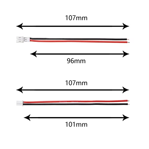 HobbyPark Tiny Whoop JST-PH 2.0 Connector Male & Female Cable for RC Battery JJRC H36 H67 Blade Inductrix E010 E013 (10-Pack)
