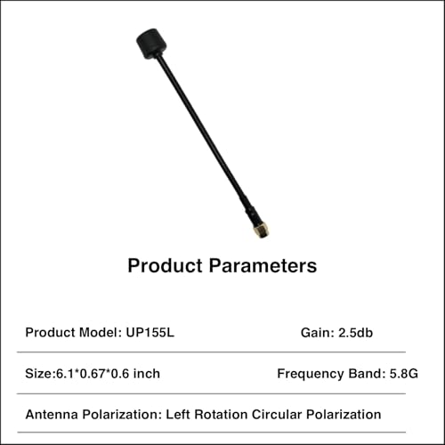 2PCS 5.8GHz FPV Antenna, 2.5db LHCP SMA Male Replacement Antenna - color: 2PCS-UP155L