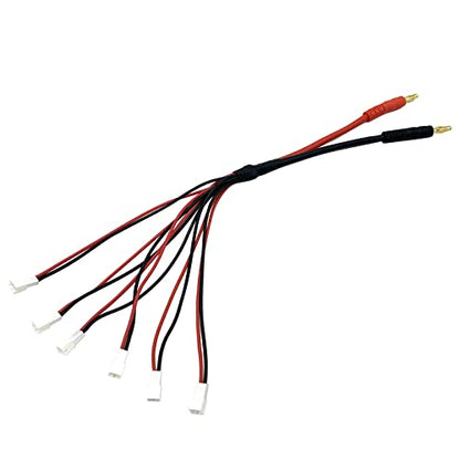 6X JST-PH to 4mm Banana Parallel Battery Charging Cable 30cm