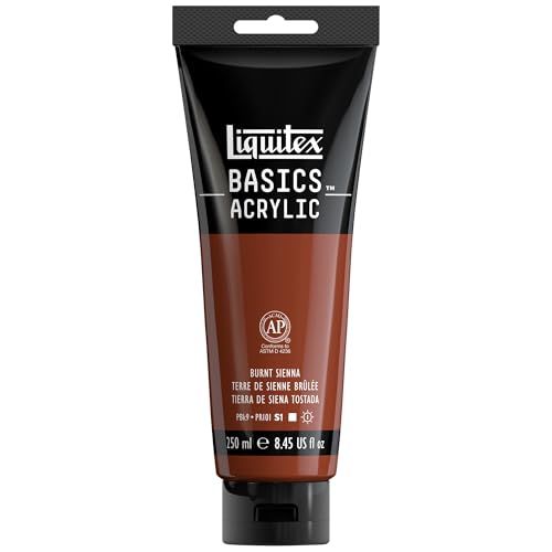 Liquitex BASICS Acrylic Paint, 8.5-oz Tube, Burnt Sienna - color: Burnt Sienna, size: 8.45 Fl Oz (Pack of 1)
