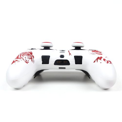 RALAN Tiger Silicone Controller Skins with 2 Thumb Gripsr Compatible with PS5 Dualsense Edge Controller Play Station 5 Accessories, Sweat-Proof Anti-Slip Cover Skin Protecto - color: Tiger White Red