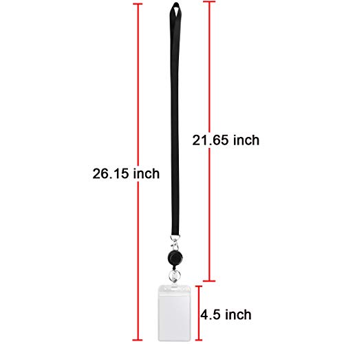 2Pack Black Lanyards,Retractable Badge Reel with Vertical ID Badge Holder - color: Black - 2 Pack