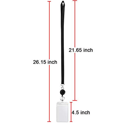 2Pack Black Lanyards,Retractable Badge Reel with Vertical ID Badge Holder - color: Black - 2 Pack