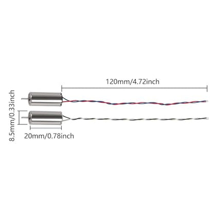 3 Pcs 8.5 x 20 mm Brushed Motor Hollow Cup Drone Motors for DIY Micro Quadcopter RC Drone