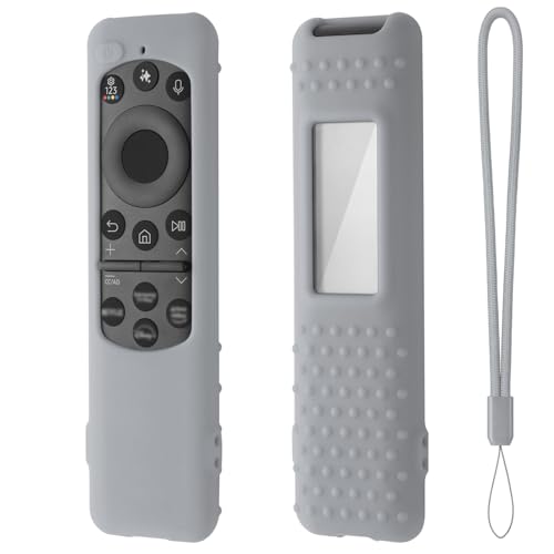 Hi Color Silicone Cover for 5.5 INCH Samsung TM2560E Solarcell Remote 2025 Compatible with TM2360E BN59-01432A Samsung TV Remote Soft Anti-Slip Light Weight Silicone Case Sleeve (Grey) - color: grey