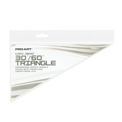 Pro Art 6" Triangle with Ink Edge and Finger Lift, Smoke - color: Smoke, size: 6-inch, 30/60 Degrees