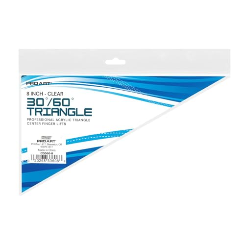 Pro Art Drafting Triangle 8" Finger Lift 30/60 Degree Clear - color: Clear, size: 8-inch, 30/60 Degrees