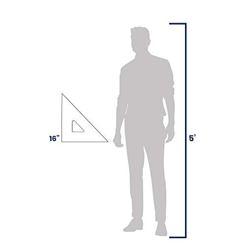 Pacific Arc Drafting Triangle, 16-inch, 45/90 Degrees, Clear Acrylic - color: Clear, size: 16-in, 45/90 degrees