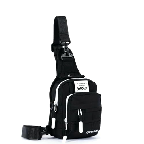 WOLFpak 4L Mini Tactical Sling Bag Crossbody - color: Alpha Black White Accents