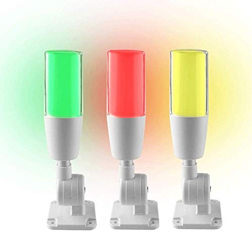 YJINGRUI Industrial Signal Tower Light, Flash LED, 3 Colors, DC 24V