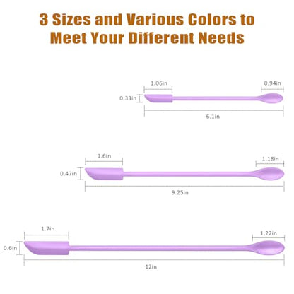 Silicone Spatula Set 6Pcs, Mini Jar Scraper for Makeup & Food - color: Purple