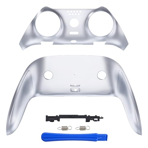 eXtremeRate Top Bottom Decorative Trim Shell Compatible with p s 5 Edge Controller DIY Replacement Front Back Clip Shell, Custom Chrome Silver Plates Cover Compatible with p s 5 Edge Controller - color: Chrome Silver
