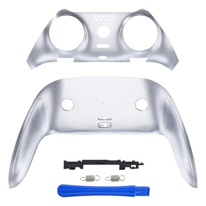 eXtremeRate Top Bottom Decorative Trim Shell Compatible with p s 5 Edge Controller DIY Replacement Front Back Clip Shell, Custom Chrome Silver Plates Cover Compatible with p s 5 Edge Controller - color: Chrome Silver