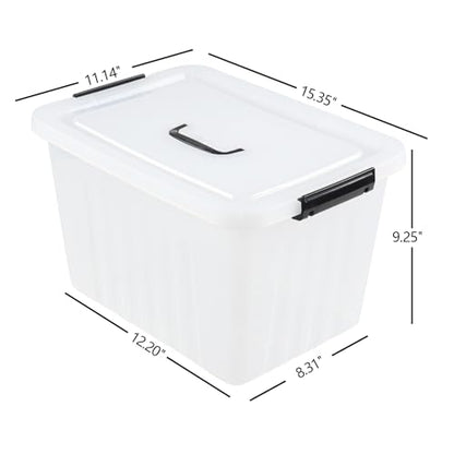 Asking 18 L Clear Plastic Storage Box with Handle, 4-Pack - size: 18 L