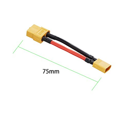 XT30 Male to XT60 Female Plug Connector,XT60-XT30 Extension Cable - size: XT60 Female-XT30 Male
