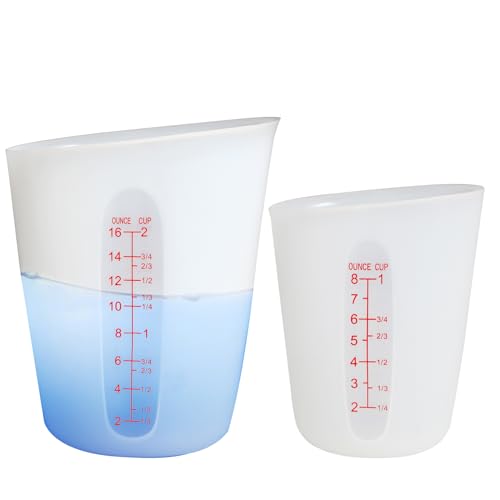 Food-Grade Silicone Measuring Cups for Chocolate Melting 2 Cup + 1 Cup - color: 2 PCS