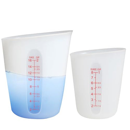 Food-Grade Silicone Measuring Cups for Chocolate Melting 2 Cup + 1 Cup - color: 2 PCS