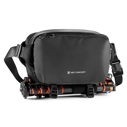 K&F CONCEPT Camera Sling Bag, Everyday Shoulder Crossbody Bag - color: 02 All Black Medium