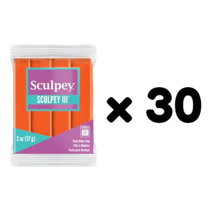 Sculpey Oven-Bake Clay, 2 oz. Bars, Sculpey III Just Orange, 30 Bars - color: Just Orange (30-Pack)