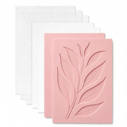 7Pcs 4"×6" Linocut Printmaking Kit, 2 Rubber Carving Blocks with Tracing Papers & Blank Cards