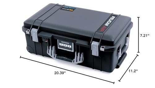 Black Pelican Air 1535 Carry-on Case - Comes empty - Silver Handles & Latches. - color: Silver Handles & Latches