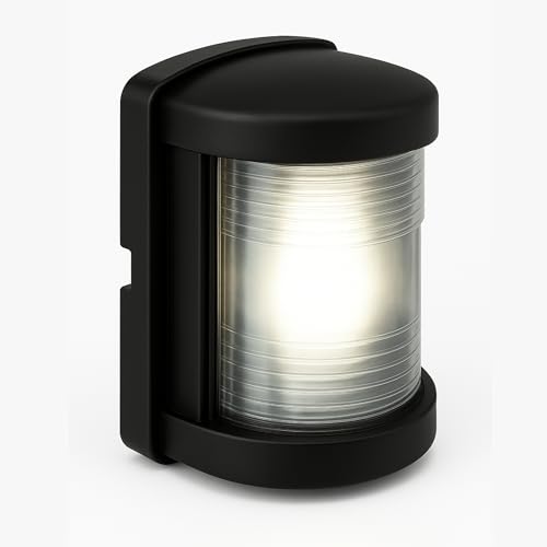 SEAFLO 11 Series Mini Sized LED White Stern Navigation Light – 12V, 1W, IP67 Waterproof, 2NM Visibility, High-Brightness, Impact-Resistant for Boats Under 65 ft (20m) – 4-Year Warranty (Stern/Black) - color: Stern (White), size: Mini, style: Black