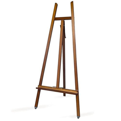 A-Frame Wooden Display Easel, Lyre Beechwood Studio Easel Stand, Brown - color: Brown