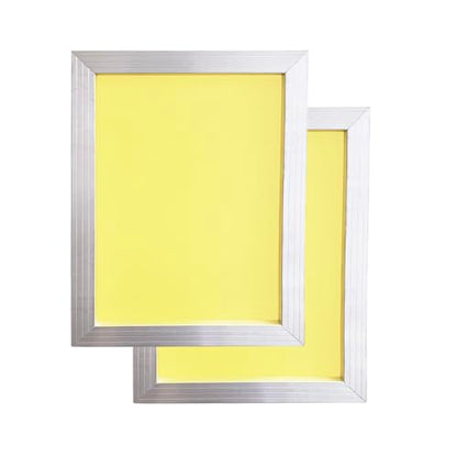 2 Pack Aluminum Silk Screen Printing Screens 12 x 16 Inch Frame-200 Yellow Mesh
