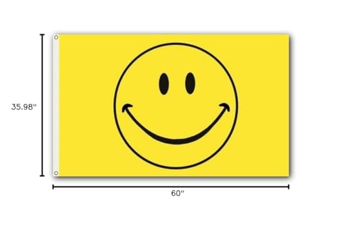 SSK® Smiley Face Outdoor Flag - Large 3' x 5', Weather-Resistant Polyester - color: Smiley Face