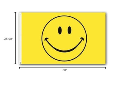 SSK® Smiley Face Outdoor Flag - Large 3' x 5', Weather-Resistant Polyester - color: Smiley Face
