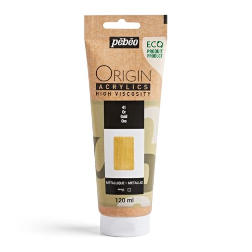 PEBEO Origin Acrylics 120ml Acrylic Paint, Gold - color: Gold