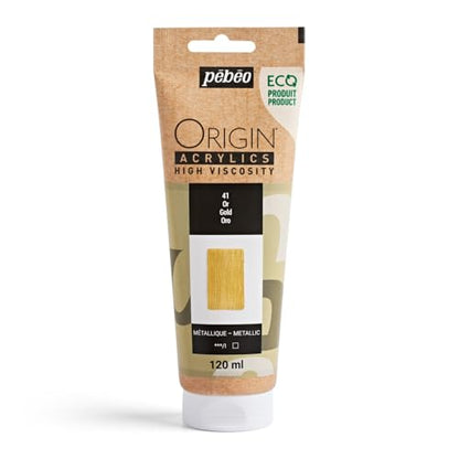 PEBEO Origin Acrylics 120ml Acrylic Paint, Gold - color: Gold