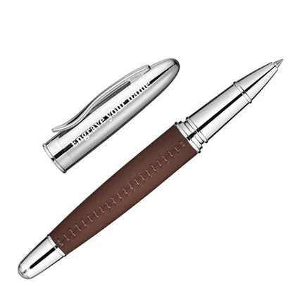BEILUNER 318 Luxury Personalized Pen, Hand-Stitched Premium Brown Leather - color: ,Brown(Personalized)