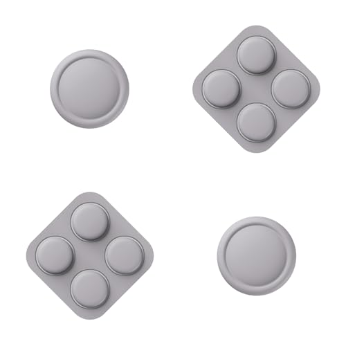 PlayVital Button Caps + Thumb Grip Set for Nintendo Switch 2, 2 Silicone Colorful ABXY Directional Button Covers & 2 Joystick Caps for Joycon - New Hope Gray - color: New Hope Gray