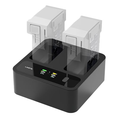 LIMETA Two-Way Fast Charging Hub for DJI Mini 4 Pro/Mini 3/3 Pro Battery, Multifunction Drone Charger with Storage Charge LCD Display Smart APP Controller