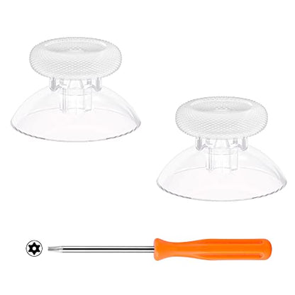 eXtremeRate Replacement Thumbsticks for Xbox Series X & S Controller, Joysticks Repair Kit for Xbox Wireless Controller, Custom Analog Stick Buttons for Xbox One S/X/Elite Controller - Clear - color: Clear