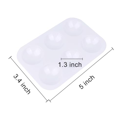 LNAUJS 8 Pack Plastic Paint Tray Palettes, 6 Well Rectangular Palette, Watercolor or DIY Craft Paint Supplies
