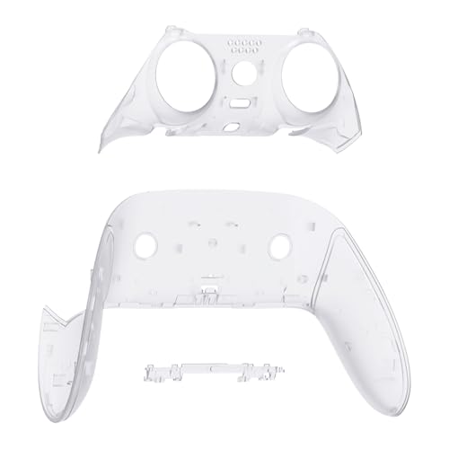 eXtremeRate Top Bottom Decorative Trim Shell Compatible with ps5 Edge Controller DIY Replacement Front Back Clip Shell, Custom Clear Plates Cover Compatible with ps5 Edge Controller - color: Clear