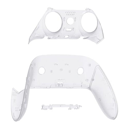 eXtremeRate Top Bottom Decorative Trim Shell Compatible with ps5 Edge Controller DIY Replacement Front Back Clip Shell, Custom Clear Plates Cover Compatible with ps5 Edge Controller - color: Clear