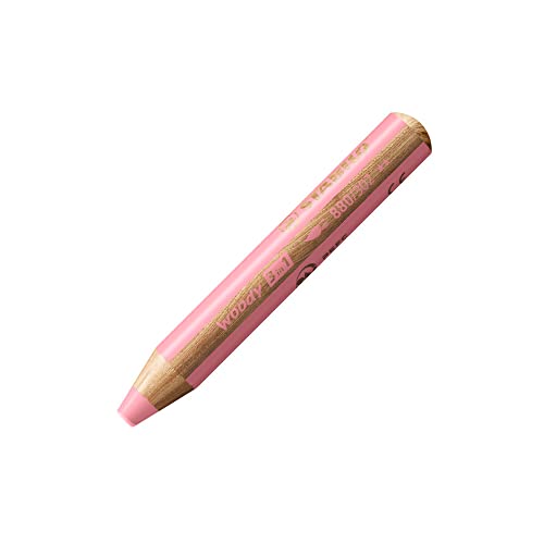 STABILO Multi-talented Pencil woody 3-in-1 - Single Pencil - Pastel Pink - color: Pastel Pink, size: 1 Count (Pack of 1)