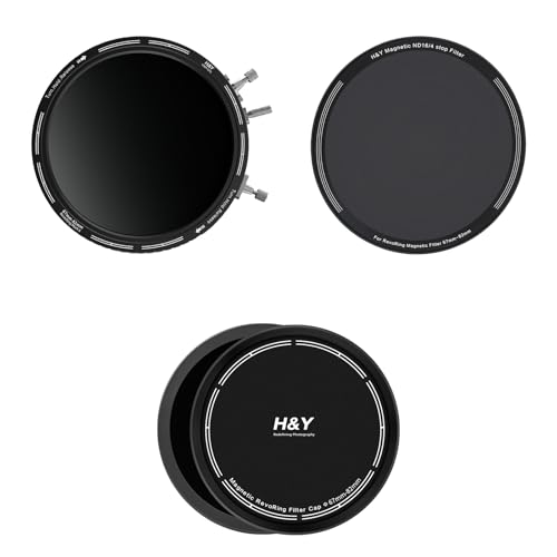 H&Y RevoRing Mark II 67-82mm Variable ND/CPL Filter, ND16 Long Exposure Kit | Adaptive-Size 67-82mm Variable ND3-1000 & CPL 3-in-1 Lens Filter, Magnetic ND16 Neutral Density & Cap - color: Long Exposure ND16 Kit, size: 67-82mm