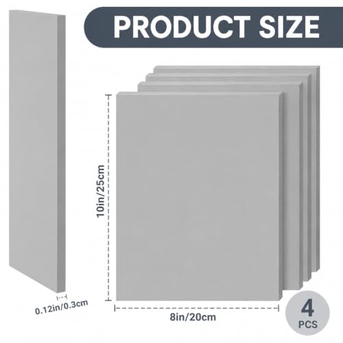 Oopsu 4 Pcs Linoleum Blocks for Printmaking, 8 x 10 Inch Rubber Carving