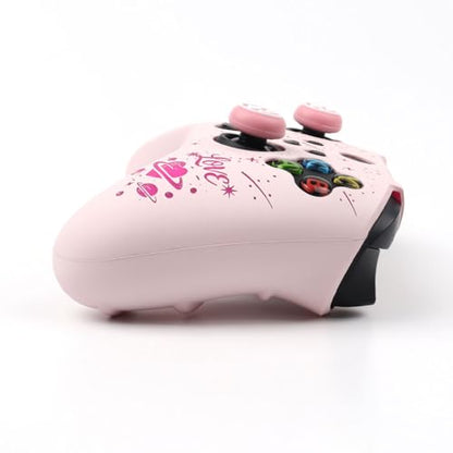 Moonlit Cats with a Loving Heart Controller Skin Compatible with Xbox Series X Wireless Controller, RALAN Protector Case， Customised Thumb Grips Cap - color: MCats Pink