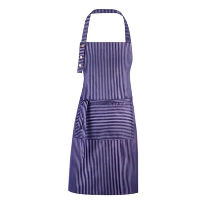 Adjustable Bib Apron Waterdrop Resistant with 2 Pockets Cooking Kitchen Aprons for Women Men Chef - color: Blue