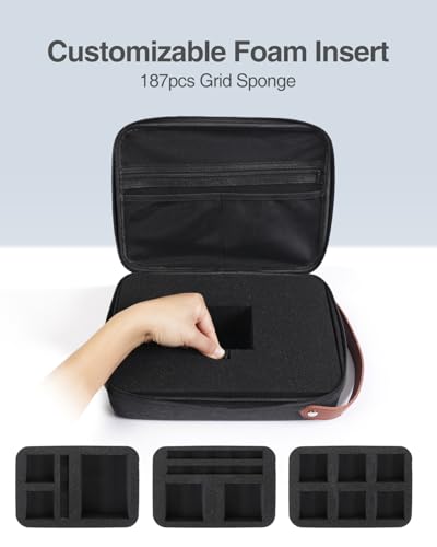 Luxtude Hard EVA Case with Foam, Hard EVA Shockproof Camera Organizer Case - color: Black, size: Large
