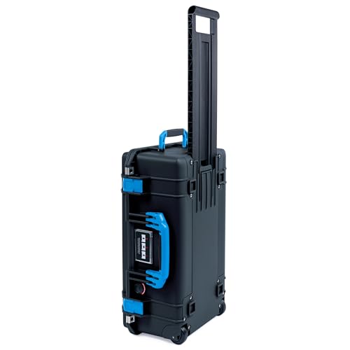 Black Pelican Air 1535 Carry-on Case - Comes empty - Blue Handles & Latches. - color: Blue Handles & Latches