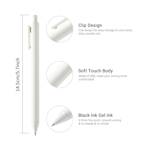 Kaco PURE White Gel Pens 0.7mm Black Ink 10 Count Quick Dry Smooth Writing - color: 0.7mm 10 PCS White