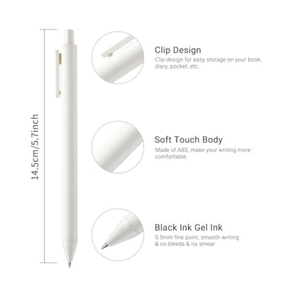 Kaco PURE White Gel Pens 0.7mm Black Ink 10 Count Quick Dry Smooth Writing - color: 0.7mm 10 PCS White